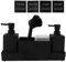 CAUTIOUS 350ML Spülbecken Organizer mit Bürste, Seifenspender Spülschwamm, Küche Spülmittelspender Set aus Kunststoff, Spülorganizer mit Zwei Seifenspender, Küchengadget Organizer (schwarz)