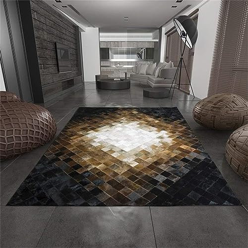 R&RENXIA Alfombra de Cuero de Vaca Real, Pelo auténtico sobre Piel de Vaca, Alfombra de Retazos de Piel de Vaca Hecha a Mano, Alfombra de Vaca 100% para Sala de Estar y Dormitorio, Oficina,150×240cm