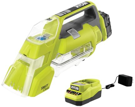 RYOBI ONE+ SWIFTClean - Kit de limpiador de puntos inalámbrico de 18 V con batería de 2.0 Ah y cargador, 7 x 10