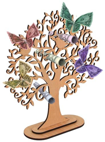 HONGECB Geldbaum Geschenk aus Holz - Hochzeit Geldgeschenk, für Männer Frauen Brautpaar, for Men, Women, Bride and Groom