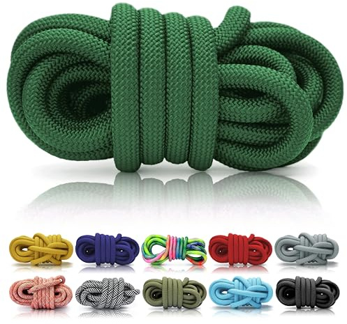 Ganzoo PPM rep 5 m, 10 mm, mörkgrön, flätat tågvirke av polypropen multifilament för hantverk: skapa hundkoppel, halsband, ledlina, nyckelband, nyckelring, armband, handykedja, takla och knyta