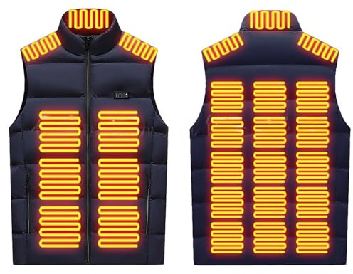 SYDUZAX Gilet Chauffant Chauds Grande Taille Veste Chauffante Homme Femme avec 26 Zones Sans Batterie USB Manteau Chauffante d'hiver pour Extérieur, Moto, Camping, Ski Extérieur Pêche et Randonnée