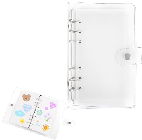 Reusable Sticker Collecting Album - 40 Sheets PVC Blank Release Paper With A6 Binder Cover - Storage Book for Labels and Collection Accessories
