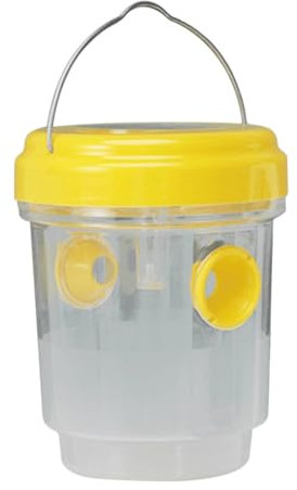 Ggnaxivs Piège à Guêpes Extérieur Suspendu à Énergie Solaire Piège à Guêpes Étanche Extérieur Piège Suspendu Non Toxique Pièges à Frelons D'Abeilles Extérieur A