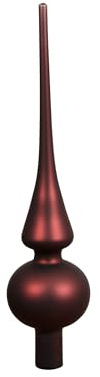 Kaemingk Julgransspets, glas, 26 cm hög, D = 6 cm julgransspets, matt – julgransprydnad och julgransprydnad, kastanjebrun, matt