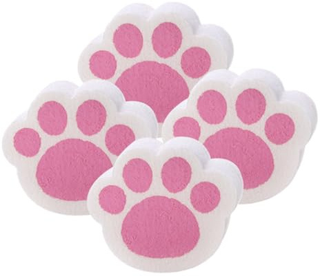 minkissy 4pièces Lot de Éponges Forme De Griffe De Chat pour Miroir Nettoyage sans Traces Durables Et Douces pour Salle De Bain Et Surfaces Verre