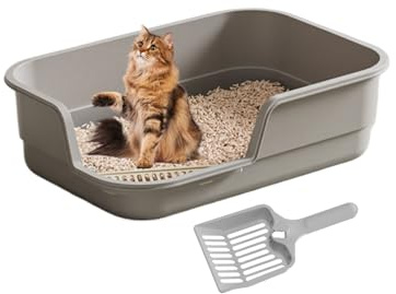 Lettiera per gatti | Lettiera per gatti con ingresso basso – Aperta in alto – Lettiera parzialmente chiusa – per il controllo degli odori pulizia gattini anziani animali domestici casa hotel balcone