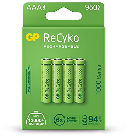 GP Rechargeable NiMH GP 100AAAHCE-2UWC4/AAA/NiMH Blister de 4 Piles rechargeables AAA/NiMH 950 mAh Multicolore