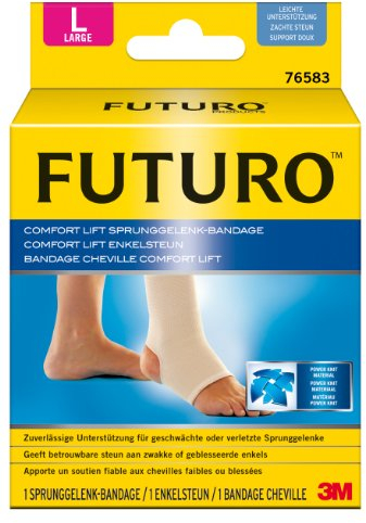 FUTURO FUT76583 Comfort Sprunggelenk-Bandage, beidseitig tragbar, Größe L, 38,0 – 44,5 cm