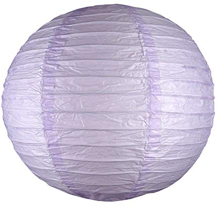 EinsSein 1x Lanternes 25cm Lilas Lanterne en Papier Ronde Boule Chinoise Rose lampions Rondes lampion Lampe Chinois Boules Rond Chinoises Decorative Plafond Mariage de Noel Fete Anniversaire Bapteme