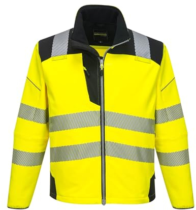 Portwest Softshell Haute-Visibilité PW3, Couleur: Jaune/Noir, Taille: XL, T402YBRXL