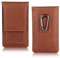 AXELENS Custodia Universale a Sacchetto Verticale per Smartphone fino a 5.1” Pollici, Cover in Similpelle con Clip Frontale, Moschettone e Passante Cintura – Colore Marrone