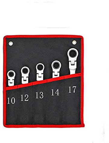 BOSUGE Spärrskiftnyckel, rachet set skiftnycklar krom vanadin stålskiftnyckel, bilreparationssats, nyckelset, verktygsset, spärrnyckel set, handverktygsset, bilskiftnyckel set, nyckelset (färg: 5 st)