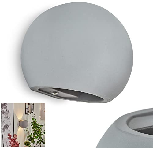 Vägglampa Flot, modern vägglampa av betong i grått, väggspot 1-lampa i modern design med upp- och nedåtgående effekt, 1 x G9, utan glödlampa