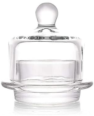 Butter Dish European-Style Household Lead-Free Glass Butter Cover Round Dessert Plate Pastry Dust Box Lemon Cover Butter Container Kitchen décor
