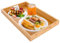 ASelected Bamboo Trays with Handles - Rectangular Platter for Food, Drinks, Breakfast, Lunch, Dinner - 1 Large Tray, 38 x 25 x 4 Cm, Log