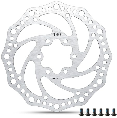Amitor Disco de Freno para Bicicleta, Disco de Freno Centerlock de 180MM con 6 Pernos, Discos de Freno para Bicicleta con 6 Tornillos para MTB Bicicleta de Montaña y Bicicleta de Carrera