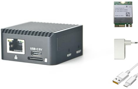 youyeetoo FriendlyElec NanoPi Zero2, Winziger GbE Computer Router - 1/2GB RAM - Mit eMMC Sockel, RJ45 GbE, RK3528A, Versteckte WiFi Antenne (2GB RAM+32GB eMMC,Mit Netzteil und WiFi-Modul)