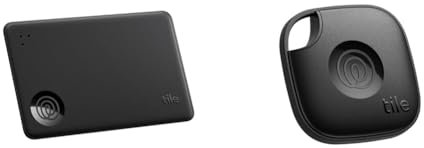 Tile by Life360 Slim (2024) - Wallet Finder, Bluetooth Tracker and Item Locator for Luggage Tags, Passports and Keys Finder Bundle, Black + Black