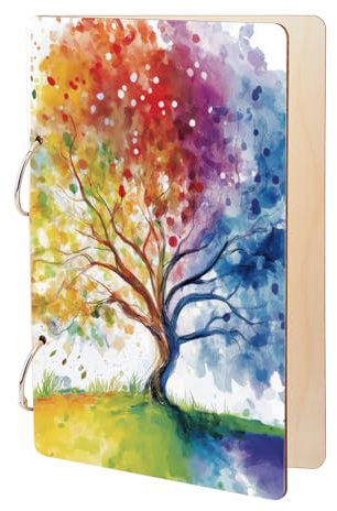 SUPERDANT Baum Grußkarten Organizer Jahreszeiten Baum Des Lebens Grußkarten Binder Blattbinder 2 Ringe Cover Hüter Grußkartenalbum Halter Buch Geschenke Für Geburtstag Weihnachten Hochzeit