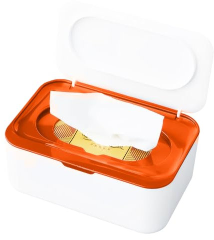 LiangYuanZen 3 Arten Farben,19×13×7.5cm. Praktische LiangYuanZen Aufbewahrungsbox für Küche, Bad und Büro, Feuchttücher Box für Feuchttücher und Hygienepapier (Orange.)