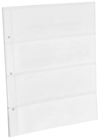 CIMAXIC 1Bag Clear Banknote Storage Pages Currency Holder for Stamp Collecting Durable and Practical Design for Easy Organization for Bills and Concert Tickets