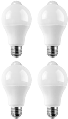 Yarryuter 4st E27 LED-Rörelsesensorlampa LED- PIR-Sensorlampa Automatisk På/Av-Nattlampa för Veranda Trappor Garagebelysning 12W