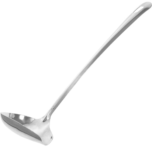 DEARMAMY Cucchiaio per Salsa in Acciaio con Beccuccio per Decorazione Posate da Cucina Eleganti e Resistenti Utensile per Servire e Condire con Precisione