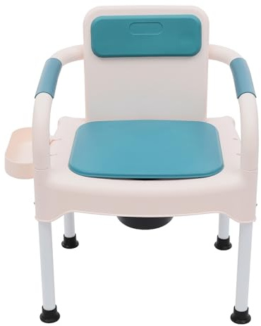 Sillas de inodoro para personas mayores, cómoda con 2 cubos, silla de inodoro cerca de la cama, cómoda inodoro con reposabrazos, soporte de acero al carbono, capacidad de carga de 100 kg, se puede
