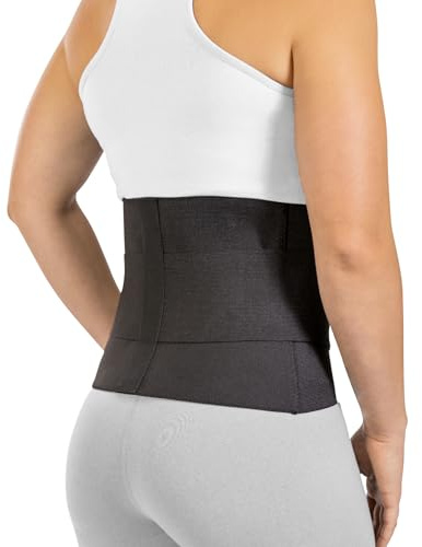 BraceAbility Elastic Low Back Brace - Compression Lower Back Support Belt for Sciatica, Heavy Lifting at Work, Herniated Disc, Workouts, Sleeping, Lumbar Support, Lower Back Pain in Women and Men (L)