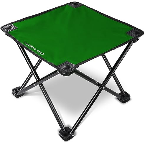 Forbidden Road Camping Stool Portable Footrest for Hiking Fishing Backpacking Beach Travel - Capacity 220lbs (Green, 14.17 * 11.8 inch)