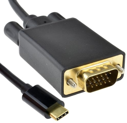 kenable USB C to VGA Cable Adapter Male to Male 1080p 60Hz DisplayPort Alt Mode Compatible Black 5m