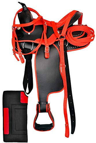 Y & Z imprese sintetico western Horse saddle Barrel Racing Tack + Headstall, Breast Collar & sella, dimensioni 38,1 cm a 45,7 cm pollici sedile disponibile, Mocassini eleganti da donna, 15.5 '' Inch