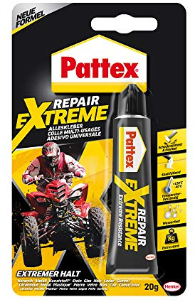 Pattex Repair Extreme, nicht-schrumpfender und flexibler Alleskleber, temperaturbeständiger Reparaturkleber, starker Kleber für innen und außen, 6er Pack (6x20g)