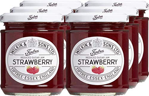 Wilkin & Sons Tiptree Strawberry Reduced Sugar Jam / 6 x 200g Jars / Vegetarian, Vegan, Coeliac, Friendly / Gluten-Free / Made in The UK