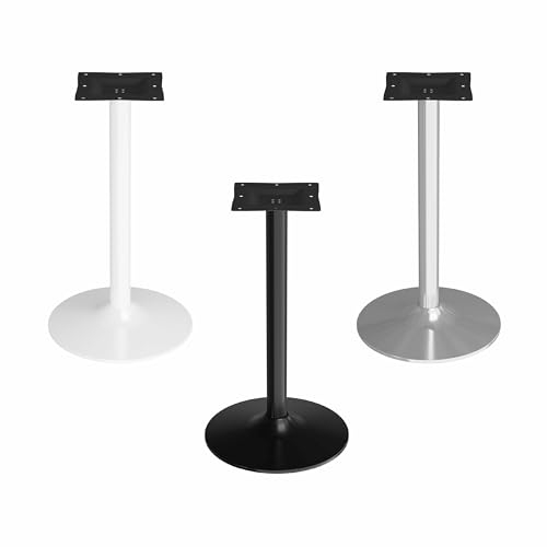 Tischgestell Modell GASTRO mit Trompeten Bodenplatte (Ø 45cm) in 3 Farben Auswählbar Chrom, Weiß, Schwarz (Schwarz)