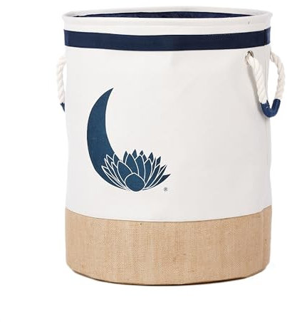 Cesto Portabiancheria Grande 62L in Juta con Manico in Corda Resistente – Pieghevole, Rotondo con Coulisse – Porta Biancheria per Camera da Letto, Bagno (Avorio, L)