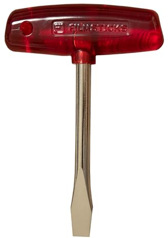 Filmsticks Destornillador ranurado con mango en T de 10 mm con longitud de eje extendida, destornillador de cabeza plana de acero al carbono con barra en T de plástico ABS, ideal para juegos de