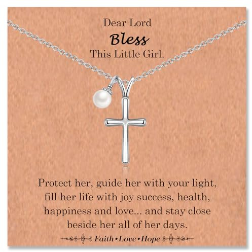 ACOGVN Cross Necklace for Girls, Easter First Communion Baptism Confirmation Gifts for Teenage Girls -Birthday Graduation Christmas Valentines Day Gifts for Her Daughter Granddaughter Niece Sister