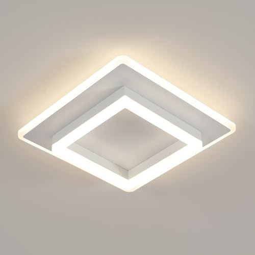 SENQIU Plafon Led Techo, 30W 3375LM Lamparas de Techo Modernas Cuadrada, Luz de Techo Acrílico Moderno Blanca para Dormitorio Cocina Sala de Estar, 4500K Luz Neutra, 30CM