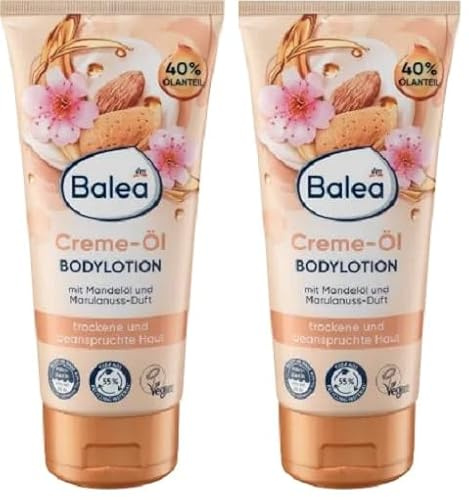 Balea Body Lotion kräm-olja mandelolja & marulanötsdoft, 2 x 200 ml