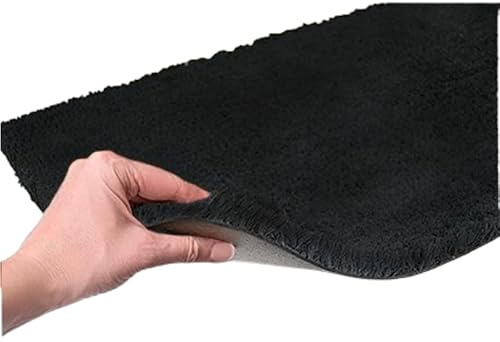 Genérico Felpudo de Coco Gris o Negro 23 mm (Negro, 40 x 70 cm. 23 mm)