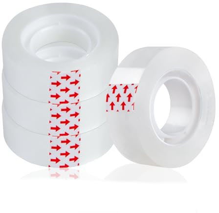 Clear tape, Sticky Tape Sticky Tape Rolls Invisible Tape Transparent Tape Adhesive Tape Clear Multi-Purpose Packatape for Mini Tape Dispenser