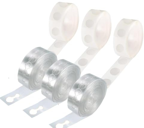 yowtiny Tira de cinta para globos, pegamento de puntos para globos, kit de arco de globos, kit de guirnalda de globos con 3 rollos de puntos de pegamento para globos, 3 rollos de tiras de guirnalda de