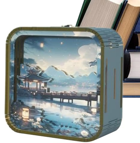 Genérico Wooden Puzzle with Light, Bedside Lamp Craft Kits, Novelty Lamp for Women, Lamp Craft Kits for Kids, Wooden Puzzle Lamp for Bedroom, Decorative Wooden Puzzle Lamp, Lighted Wooden Puzzle Lamp