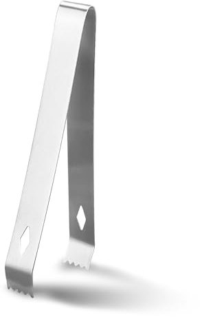 Pince à charbon de 16,4 cm de long en acier inoxydable pour fumer le charbon de fumage - Solide - Pince de cuisine pour mariage, bar, fête, buffet, barbecue, pique-nique