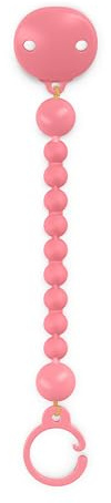 Suavinex, Broche Pinza de Silicona, Chupetero con Cadena de Silicona de una Única Pieza, +0 Meses, Flexible y de Tacto Agradable, Colour Essence, Fuchsia
