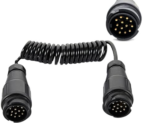 XPJBKC Cable para Remolque, Adaptador Cable 2m con Enchufe y Zócalo 13 Pines, Enganche Remolque 13 Pines to 13 Pines para Remolque Coches Caravanas Camión RV
