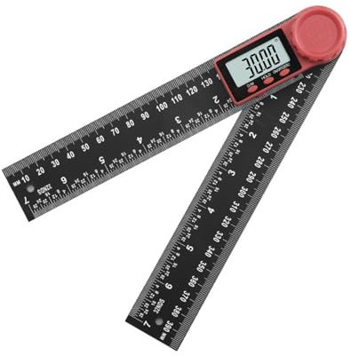 Digital Angle Finder – 200mm/7 Inch Protractor with LCD Display, Precision Angle Measuring Tool, 360° Digital Angle Gauge, Foldable Ruler for Woodworking, Construction, Carpentry & DIY Projects