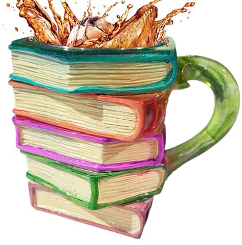 BommFu Mug De Livre Peint, Tasse Livre En Verre Peint, Tasse De Livre En Verre Peint 3D Avec Poignée, Parfait Pour Les Bières Chaudes Ou Froides, Amateurs De Littérature